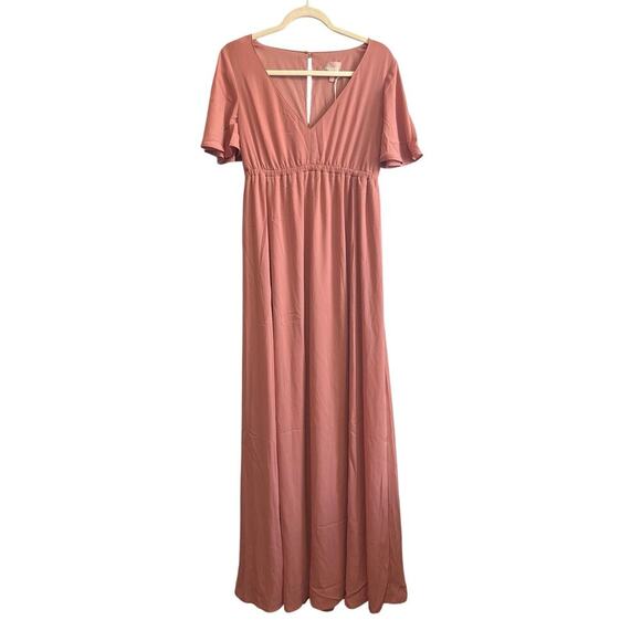 NWT Show Me Your MuMu Emily Empire Maxi Dress On Rustic Mauve Size Medium - Picture 3 of 8